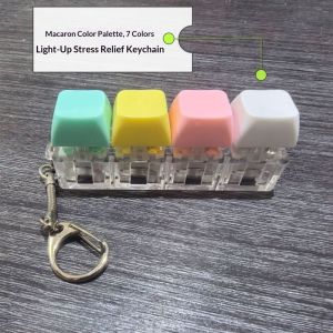 JOYNCLEON Móc khóa Relief căng thẳng phát sáng với các nút bấm mềm-Đồ chơi để bàn thú vị cho giảm lo lắng Relief và Chánh Niệm