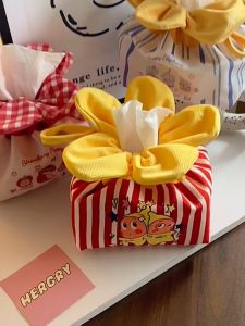 Quivlox Flower-shaped Tissue Box Ins Office Desktop Tissue Box Creative Drawstring Bedside Tissue Box
