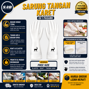 Sarung Tangan Karet Cuci Piring Latex Tebal Silikon Sarung tangan Dapur Serbaguna Per Pasang