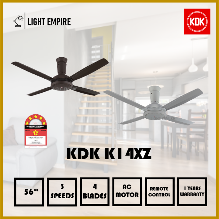 KDK K14XZ // K14YZ PBR / GY Z Series 56'' Remote Control Ceiling Fan