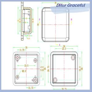 Ditur 36x36x15mm High Quality Small Plastic Electronics Enclosure For PCB Design Electrical Plastic Case DIY Wall Mounted Junction Box