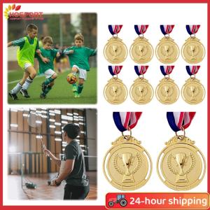 【HOSPORT】10Pcs Gold/Silver/Bronze Medal Award Medals with Neck Ribbon Sports Rewards Students Rewards for Talent Show Party Race