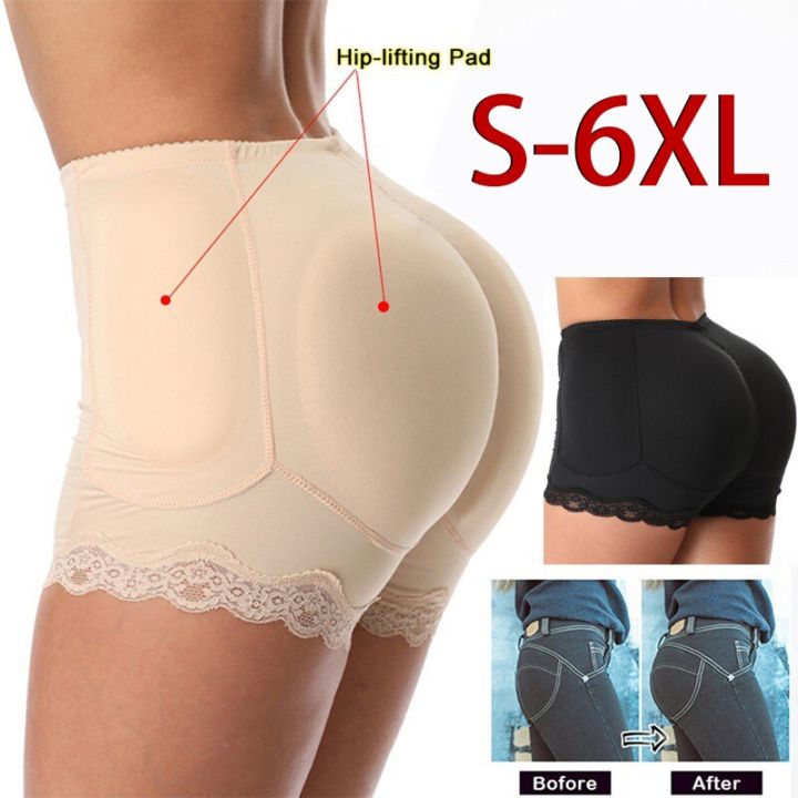 Women Butt Lifter Plus Size Bodyshaper Slimming Boyshorts Padded Underwear  Hip Enhancer Brief