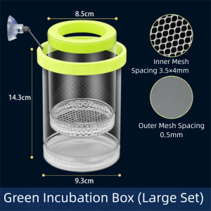 NOCASE Plastic Mesh Floating Hatching Box Shrimp Guppy Transparent Fish Tank Incubator Isolation Function Fish Hatchery Incubator Breeder Box for Fish Tank