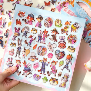 HoneyLion - Official Disney Zootopia 3D Puffy Foam Sticker 2-Layer - Judy Nick Cute DIY Crafts Sticker Sheet for Students