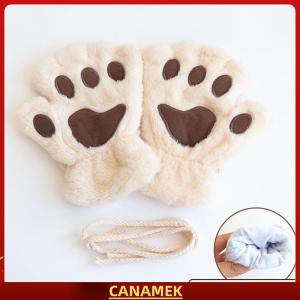 Miễn phí vận chuyển✨ Đáng yêu sang trọng mèo claw Paw găng tay sang trọng găng tay sang trọng ấm mềm sang trọng ngắn ngón tay Fluffy gấu găng tay trang phục nửa ngón tay găng tay