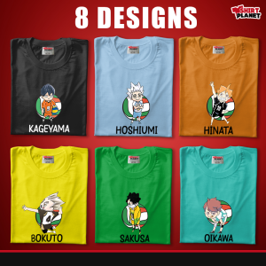 Popular Anime Haikyu Shirt Design Chibi Hinata Kageyama Bokuto Sakusa Oikawa and Hoshiumi Collection Fashionable Gift