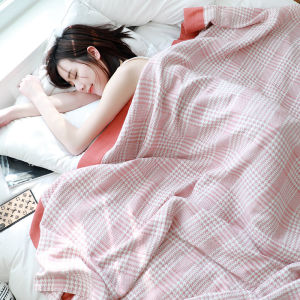 ZH Skin-friendly Knitted 4-layer Bamboo Cotton Air-conditioning Sofa Cover Blanket Cool Feeling Summer Quilt Bedspread