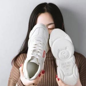 New Korean thick sole fashion white rubber sneakers for women