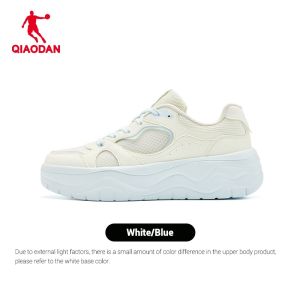 Qiaodan Flower Women Breathable Mesh Platform Casual Skate Shoes QXL052262509