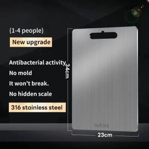 316 Stainless Steel Double-Sided Antibacterial Cutting Board Multi-functional Kitchen Tool