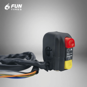 【Funtimes】Motorcycle Handle Bar Switch Left Right Set Complete Wiring Harness Multi Function Control For Horn Turn Signal Passing Light High Low Beam Hazard Light Start Button Universal 22mm Handlebar Scooter Underb