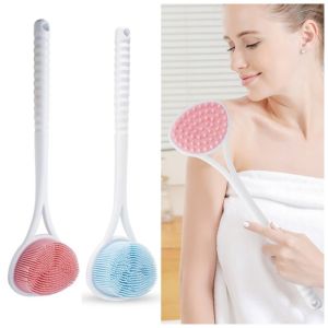 MOUSSE แบบสองด้าน แปรงอาบน้ำหลังนุ่ม สะดวกสบายสบายๆ ด้ามจับแบบยาว ที่ขัดหลัง น้ำหนักเบามาก มีรูแขวน เครื่องมือขัดผิวซิลิโคน บ้านในบ้าน