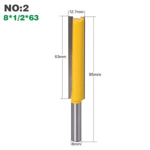 NIFINE Deep Recess Shank Router Cutter Flush Trim 8mm Straight Router Bit Wood Tool Long Bottom Cleaning Router Bit Wood Working