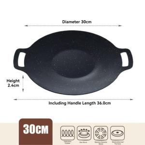 BBQ Grill Pan 38CM Korean Non Stick Indoor Outdoor BBQ Grill Pan for Gas Stove for Induction Stove for Ceramic Cooker Kitchenware