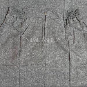 NIMI - Rok Kerja Wanita Panjang Rok A Line Formal Pinggang Karet Sisi Samping Kancing Kait Resleting Wanita