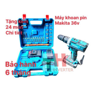 Máy khoan pin Makita 3 chức năng - máy bắn vít 3 chức năng bắn vít khoan sắt - tặng kèm 24 chi tiết