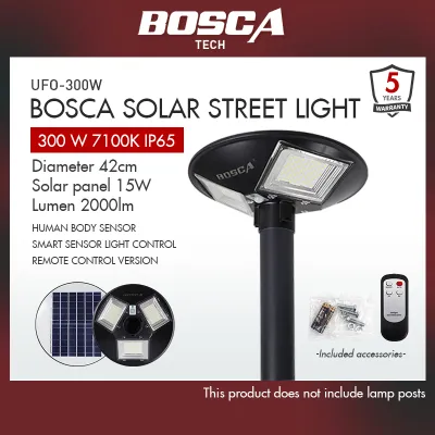 BOSCA UFO solar street light 5 Years Warranty 300w 500w 800w 1000w with remote control solar panel outdoor garden solar light