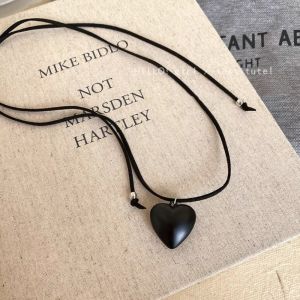 FLUTE Minority Design Love Pendant Necklace Charms Korean Style Rope Chain Necklace Retro Jewelry Accessories Sweater Chain Girl