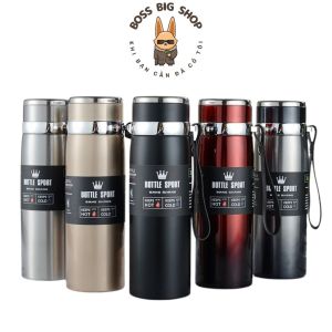 Bình nước giữ nhiệt cao cấp Bottle Sport 1000ML Bình giữ nhiệt Inox 304  Kèm khay lọc trà và dây đeo Thời gian giữ nóng lạnh 10-12 tiếng