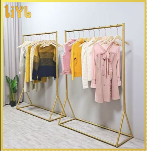 Clothing store display rack for mens womens and childrens clothing hanger display internet-famous clothes rack ironwork island shelf