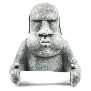 Toilet Paper Holder Easter Island Moai Paper Storage Wall Mounted Toilet Roll Paper Rack Tissue Storage Shelf for Bathroom
