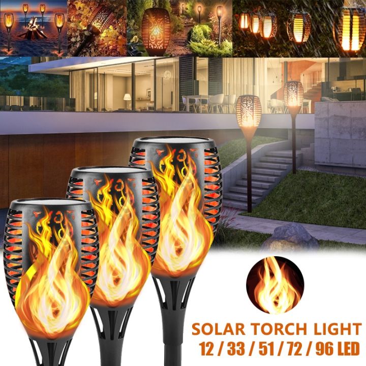 Raya 96 LED Solar Lights Outdoor Garden Light Waterproof Flame Torch ...