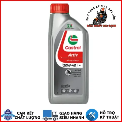 Nhớt Castrol Activ 20w40 dành cho xe số côn tay chính hãng [Mua 5 tặng 1 phểu]