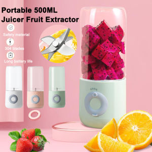 Portable 500ML Juicer Fruit Extractors Wireless Automatic Mini USB Rechargeable Juice Cup Blender Cut Mixer with Strong Motor for Home & Travel