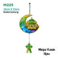 Gantungan Dekorasi Hiasan Gambar Masjid Ramadhan Ornament Lebaran Idul Fitri 3D Banner Stiker Kertas. 