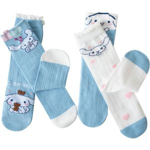 Cute Sanrio Cinnamoroll Childrens Girls Socks Jk Academy Style Lolita Knee Length Stocking Girl Birthday Gift