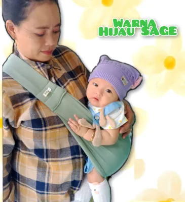 Gendongan Bayi samping Instan Geos Busa Premium 1 Layer Polos Full Warna