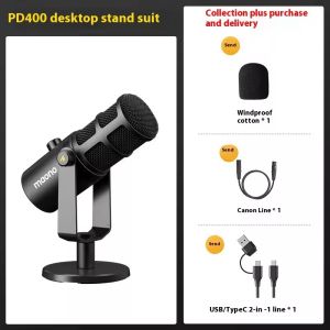 MAONO-PD400X Professional Microphones Usb/Xlr Dynamic Fully Metallic Integrated Sound Card Live Dubbing Recording Singing Custom Microphone