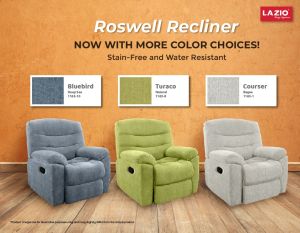 *PRE-ORDER* STAIN & WATER RESISTANT TECHNOLOGY RECLINER | RAX Recliner Lazio | Roswell | Adjustable Back Rest Water-Resistant [FIBRETECH] Fabric Recliner Sofa | Firm & Sustainable 躺椅沙发