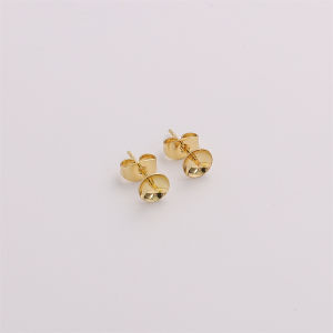 4-6มม2ชิ้น/Bag14K ทองแดงข้ามชามหลุมครึ่งต่างหูเงินเทียมไม่มีต่างหูระย้าสำหรับ DIY ต่างหูสตั๊ดทำเครื่องประดับ