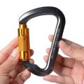 30KN / 3000Kg Aluminum Locking Climbing Carabiner D Shape Auto-Locking Carabiner Hook Twist Lock Carabiner Clips for Climbing and Rappelling. 