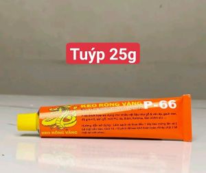Keo Chó Rồng Vàng P-66 tuýp 25gr chuyên dán giày dép nệm mút thảm da gỗ nhựa cao su gạch đá granite simili ván sàn sàn đá....