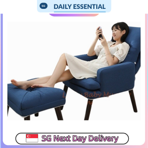 【DAILY ESSENTIAL】 F7 Adjustable Sofa Chair with Footstool Beige Blue Coffee