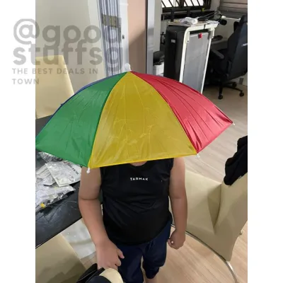 [SG FREE ] Portable Outdoor Sports Hat Folding Umbrella Headwear Umbrella Hats Cap Hands Free For Fishing Hiking Beach