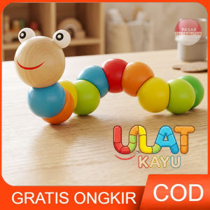 Mainan Anak Ulat Kayu 1030 Mainan Wooden Puzzle Mainan Montessori Anak Mainan 3D Puzzle Mainan Anak Perempuan - Mainan Anak Laki Laki