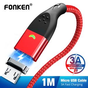 Fonken Cáp USB Type-C Điện Thoại 3A Cáp Sạc Nam Châm Sạc Nhanh Loại USB C Dây Cáp Sạc Di Động Dây Sạc Nhanh