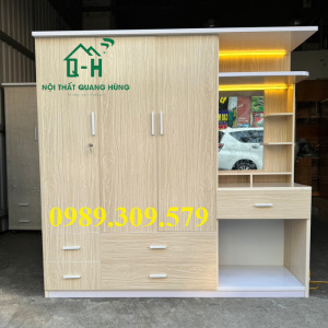TỦ NHỰA ĐÀI LOAN 3 CÁNH KÈM BÀN TRANG ĐIỂM TẶNG KÈM GHẾ HCM