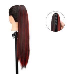 NBANLIKE Đánh dấu Tóc giả đuôi ngựa kẹp Ombre Nối tóc đuôi ngựa Tóc đuôi ngựa Phụ kiện tóc Kẹp vào Đuôi ngựa Thẳng Dài Dành cho trẻ em và phụ nữ