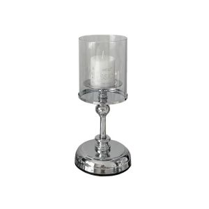 GIGBM Luxury Metal Glass Candle Holders Transparent Detachable Nordic Glass Candle Stand Elegant Round Base Romantic Candle Cup Wedding