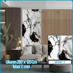 Estation - Wallpaper Dinding Motif Vinyl Marble Foam Roll Sticker Dekorasi PET / Uk 12m x 3m dan 28m