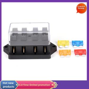 Graceful Car 4 Way Circuit Standard ATO Blade Fuse Box Block Holder 12V 24V+4 Way Fuse