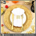 Gold Charger Plates Set 13 Inch Round Charger Plate Bulk Plastic Charger for Dinner Wedding Party Event Table Setting Decoration Plates With Engraved Baroque Design Rim Antique Plate Chargers for Dinner Plates Dinner Chargers. 