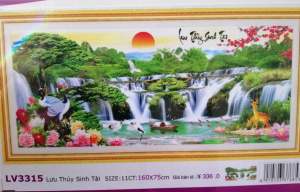 Tranh Thêu Chữ Thập Lưu Thủy Sinh Tài LV3315