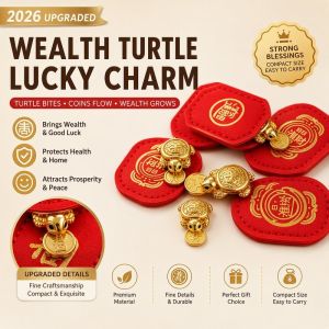 2026 New Design Lucky Money Biting Turtle Ornament Longevity Health Blessing Wealth Good Fortune