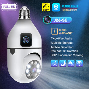 Dual Lens v380 pro cctv camera wifi connected cellphone camera Smart Home Security Night Vision Auto Tracking bulb camera